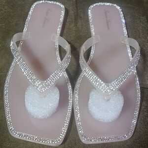 Lauren Lorraine Pink Rhinestone Sandals